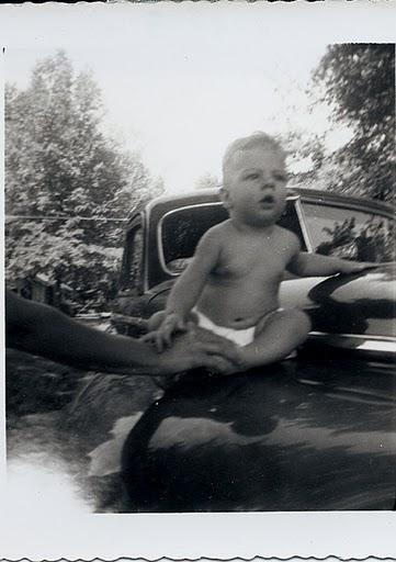 Ron on car 1953.jpg
